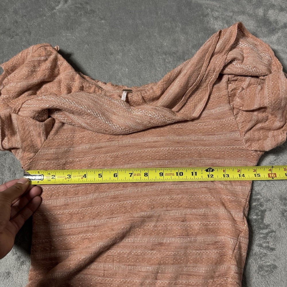 Free People Heirloom Ruffle Top Doe Combo Women's‎ S Peasant Girly Boho Indie - Picture 6 of 7